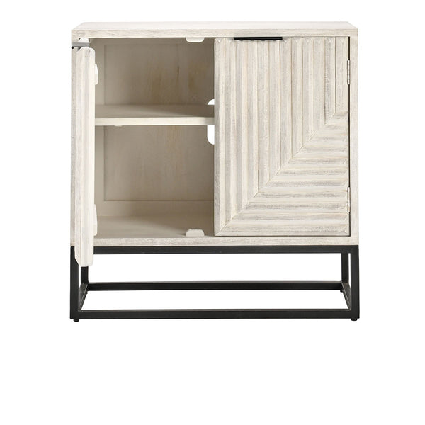 Flint Solid Wood Cabinet in Coastal White