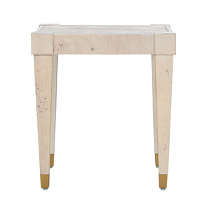 Brandyss White Burl End Table