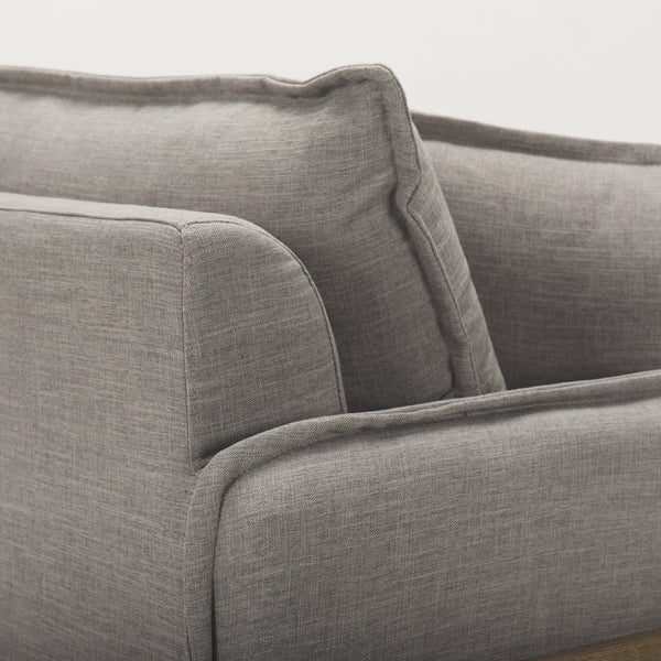 Roy II Flint Gray Upholstered and Brown Wood Frame Arm Chair