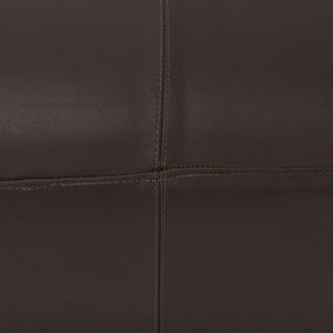 Minara 36L x 36W x 16H Square Dark Brown Leather Wrapped Ottoman