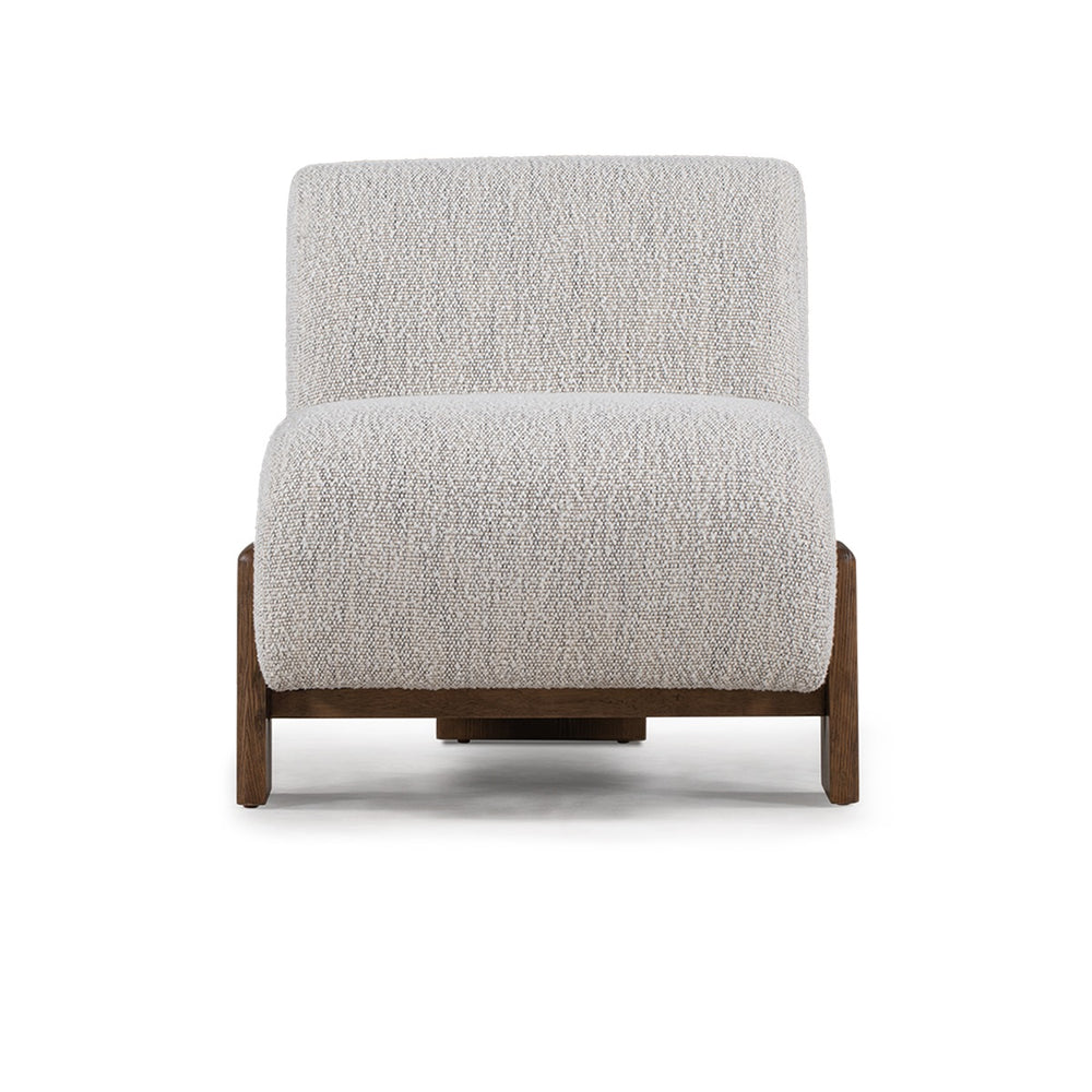 Chelsea Upholstered Accent Chair with Wooden Legs - Ivory