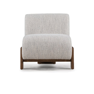 Chelsea Upholstered Accent Chair with Wooden Legs - Ivory