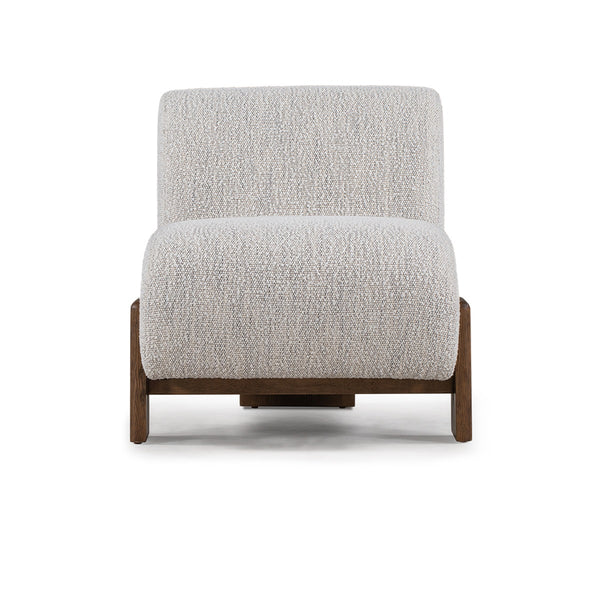 Chelsea Upholstered Accent Chair with Wooden Legs - Ivory