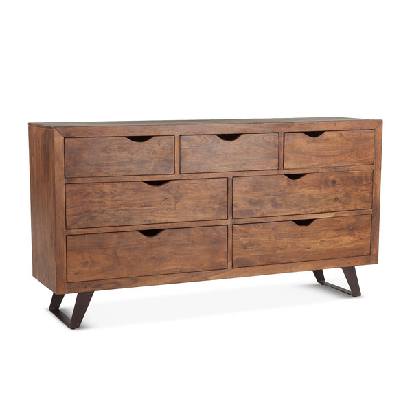 London Loft 71-Inch Acacia Wood Dresser in Walnut Finish