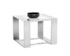 DALTON END TABLE - STAINLESS STEEL - HIGH GLOSS WHITE