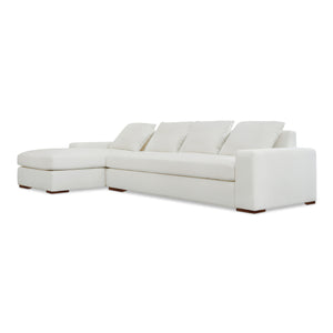 Thomas Left Sectional in Ivory Polyester