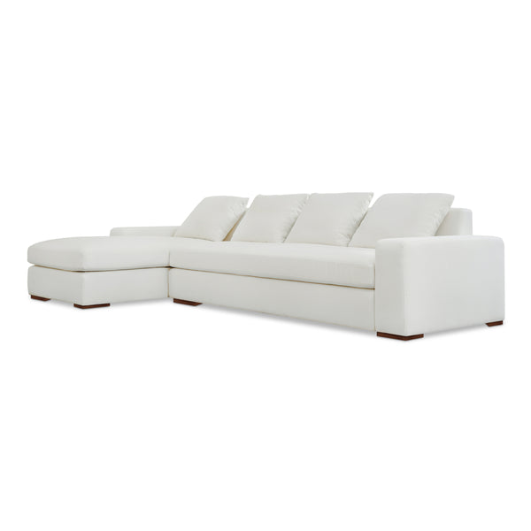 Thomas Left Sectional in Ivory Polyester