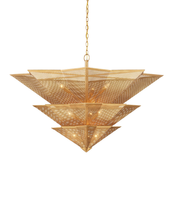 Hanway Chandelier In Antique Gold Leaf