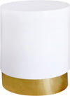 Max End Table In White/Gold
