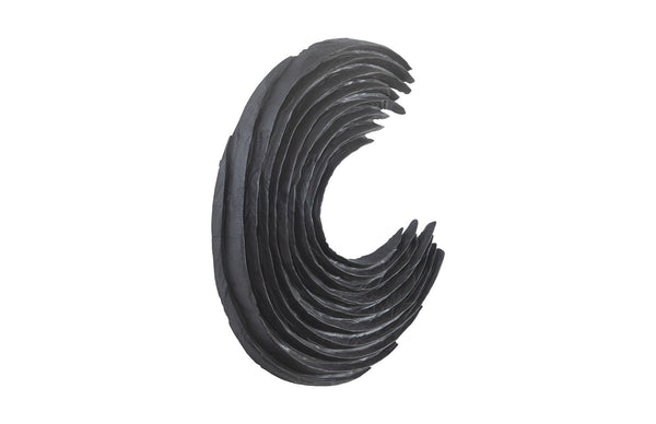 Swoop Wall Art , Black Wood , Large