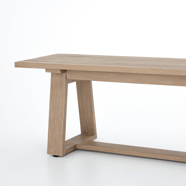 Atherton Outdoor Dining Bench in Brown