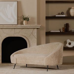 Moe's Abigail Chaise Light Brown Faux Shearling