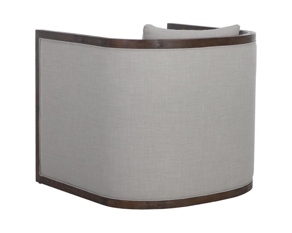 CHLOE LOUNGE CHAIR - DISTRESSED BROWN - LINOSO LIGHT GREY