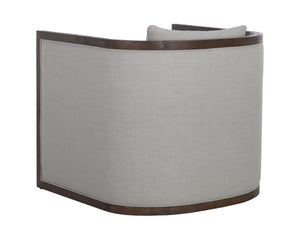 CHLOE LOUNGE CHAIR - DISTRESSED BROWN - LINOSO LIGHT GREY