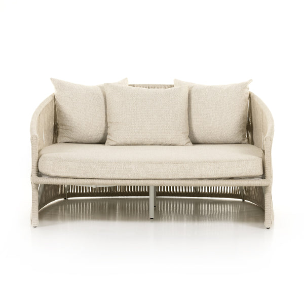 Porto Outdoor Day Bed In White Aluminum