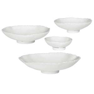 Lucky Coins White Metal Wall Bowls, S/4