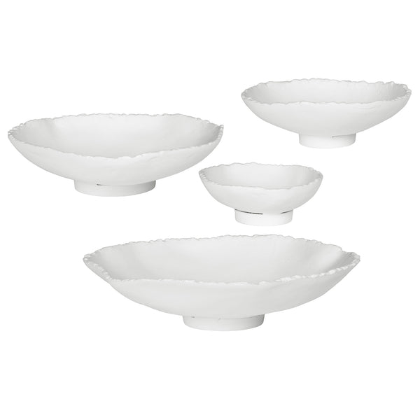 Lucky Coins White Metal Wall Bowls, S/4