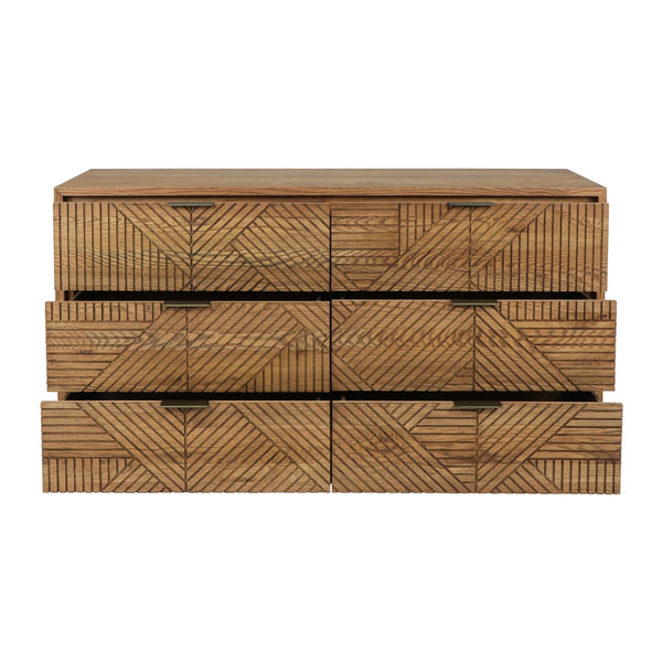 Santa Clara Solid Wood Dresser with Art Deco Carved Design