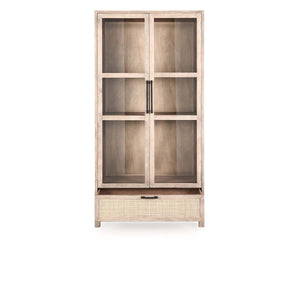 Jensen Solid Wood Cane Tall Cabinet - Meadow Taupe