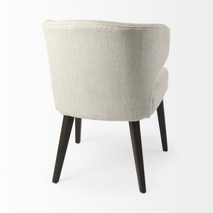 Niles 22.5L x 24.0W x 32.0H Cream Fabric Seat W/ Dark Brown Wooden Legs Wingback Dining Chair