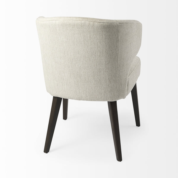 Niles 22.5L x 24.0W x 32.0H Cream Fabric Seat W/ Dark Brown Wooden Legs Wingback Dining Chair