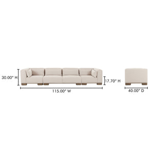 June Modular Sofa in Oatmeal with Oak Veneer Legs