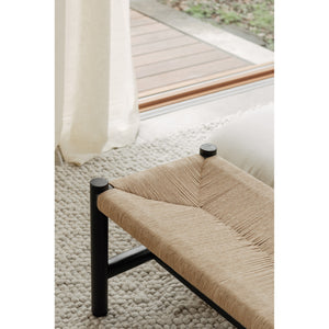 Moe's Hawthorn Large Bench Black with Woven Seat