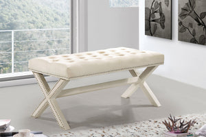 Herbert Bench In Cream Velvet