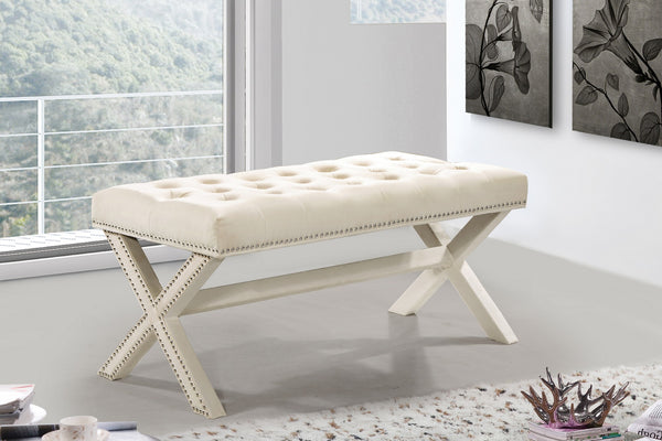 Herbert Bench In Cream Velvet