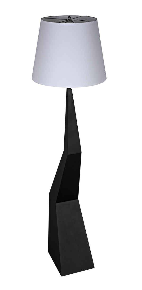 Rhombus Floor Lamp with Shade, Black Metal