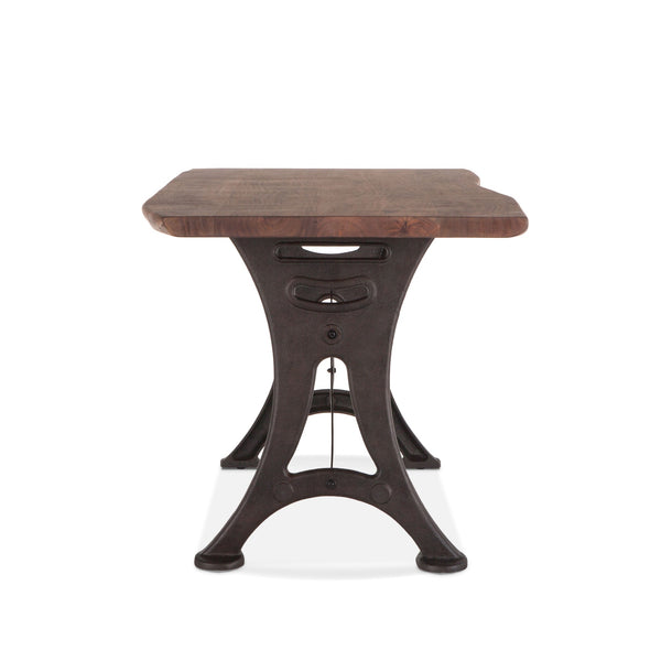 Organic Forge 72-Inch Live Edge Gathering Table with Antique Zinc Base