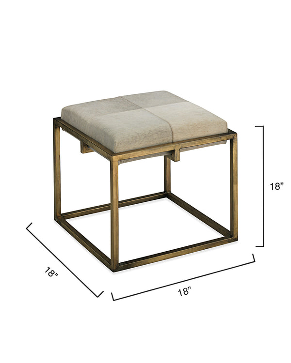 Shelby Hide Stool, White