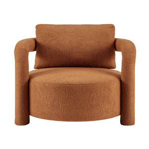 Maisie Faux Shearling Accent Arm Chair, Wilmont Brown