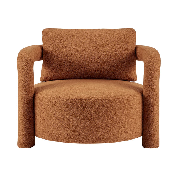 Maisie Faux Shearling Accent Arm Chair, Wilmont Brown
