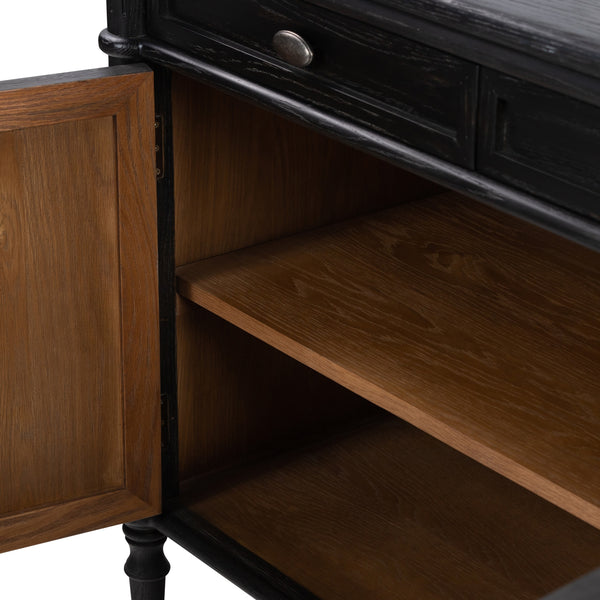 Toulouse Sideboard In Distressed Black Oak