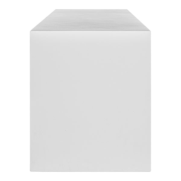 Moe's Lazarus Outdoor Bench in White Concrete