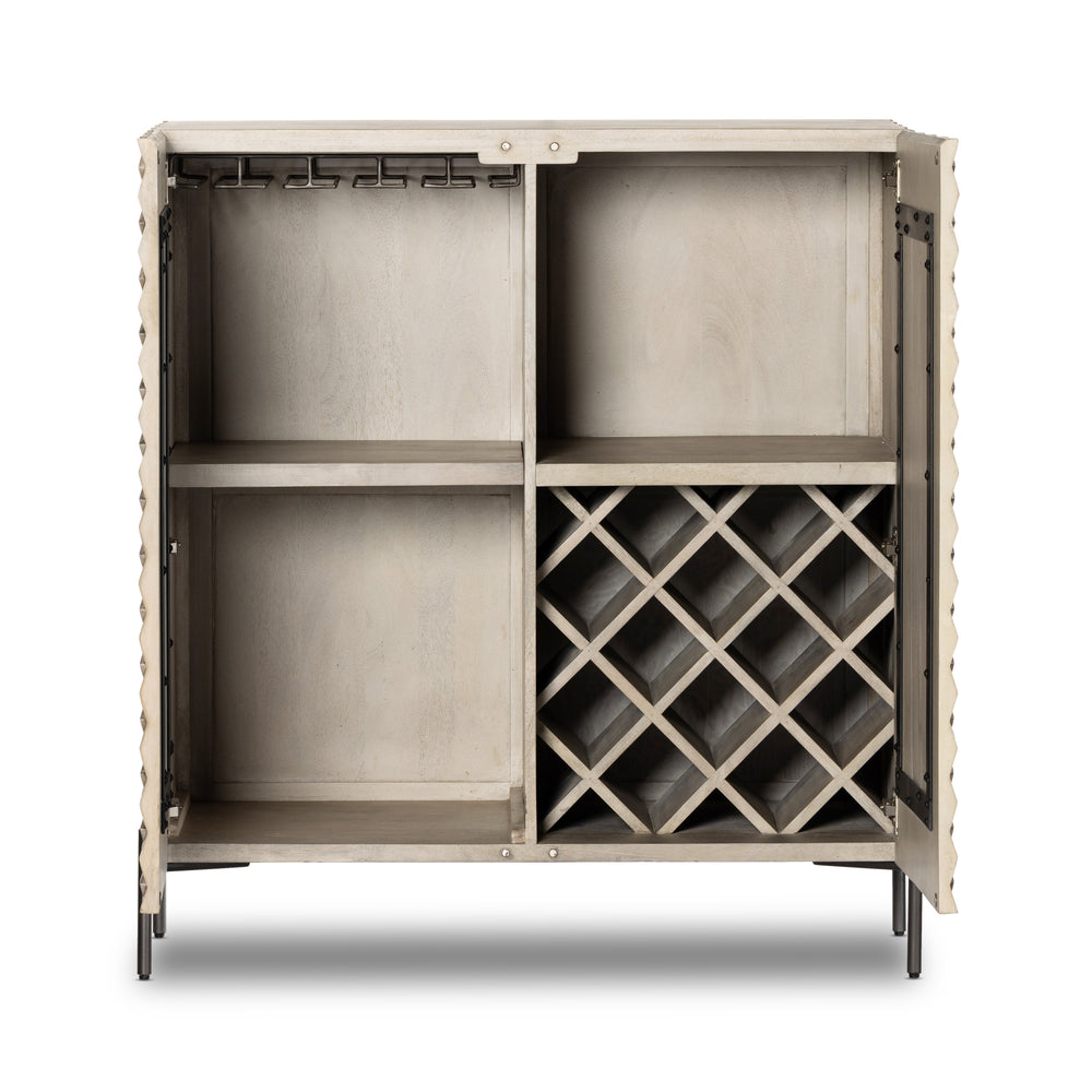 Raffael Bar Cabinet In Carvd Stonewash Grey