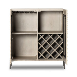 Raffael Bar Cabinet In Carvd Stonewash Grey
