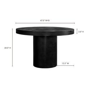 Moe's Cassius Round Outdoor Dining Table Black