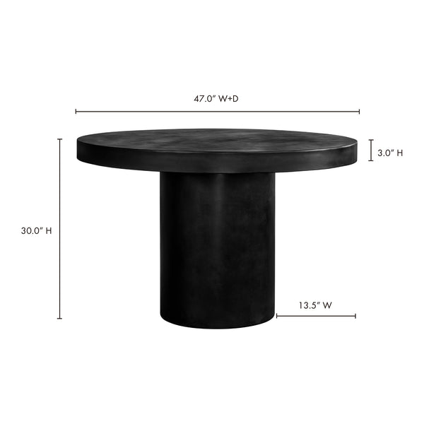 Moe's Cassius Round Outdoor Dining Table Black