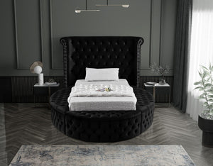 Lorena Twin Bed In Black Velvet