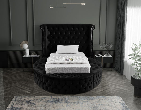 Lorena Twin Bed In Black Velvet