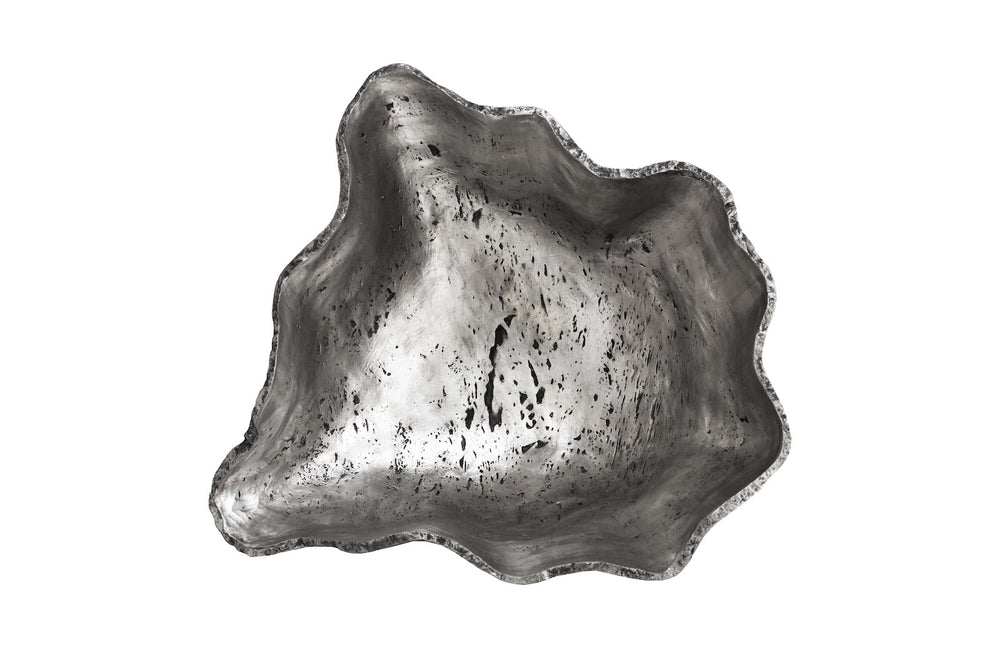 Cast Onyx Bowl, Silver Leaf, Large