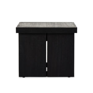 Warby End Table in Worn Black Oak