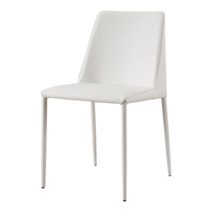 Nora Dining Chair Set in White Vegan Leather