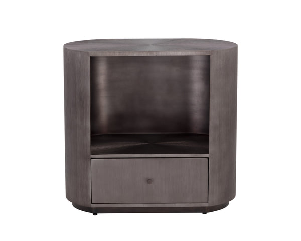 SIENA NIGHTSTAND - OVAL - GUNMETAL