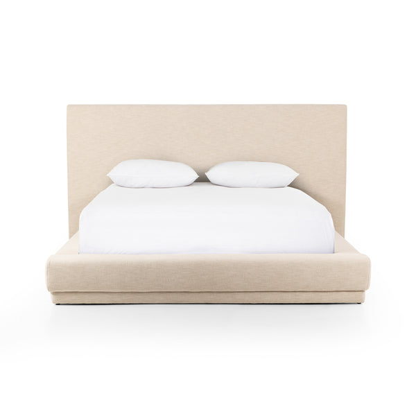 Martina Bed Wide Queen in Bergamo Parchment