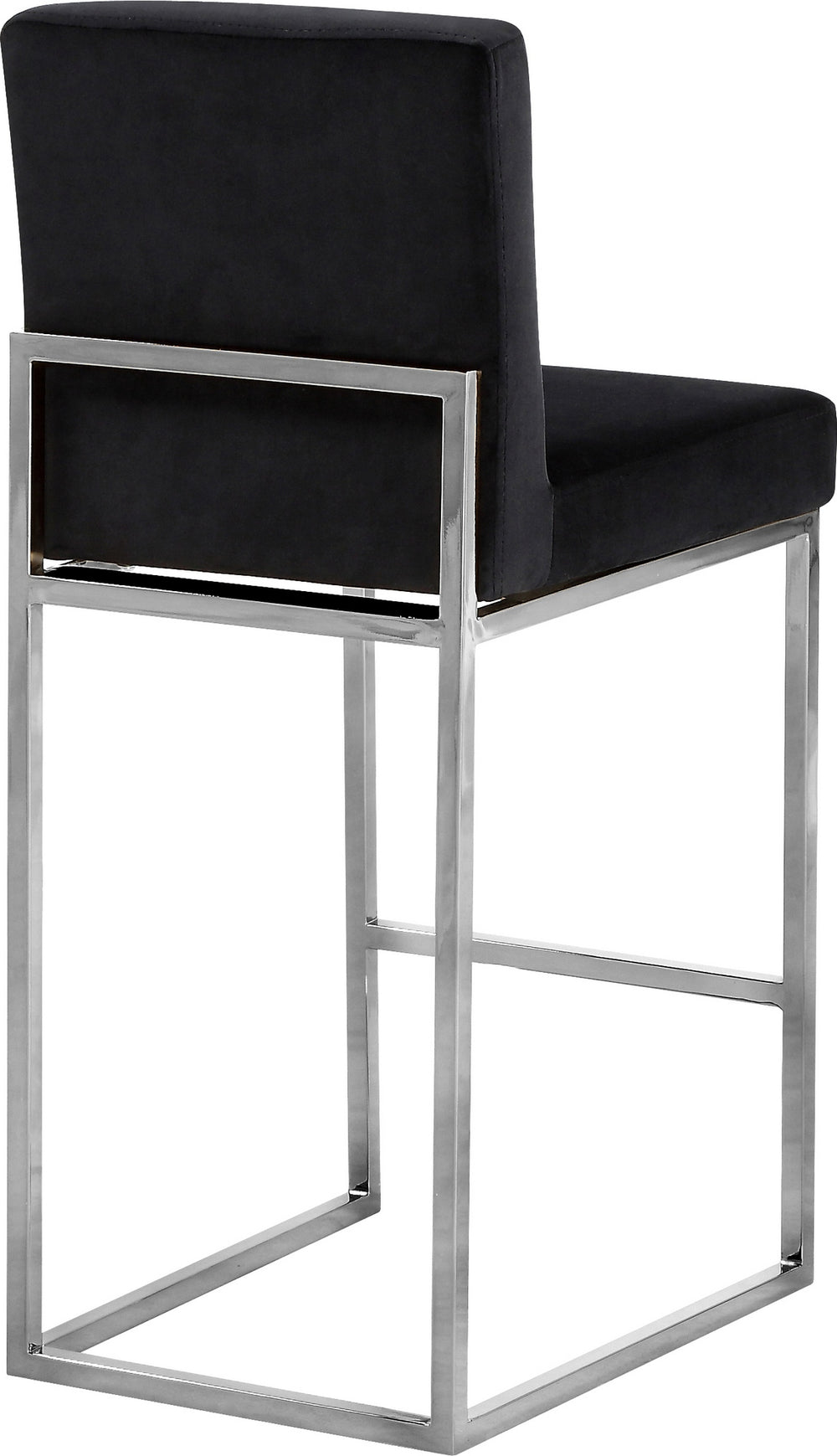 Joanna Stool In Black Velvet and Chrome