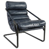 Jackson Ocean Blue Leather Accent Chair with Metal Frame