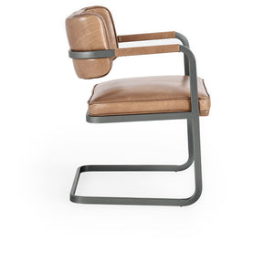 Fonda Leather Dining Chair in Adobe Tan
